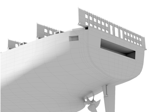 Cargo ship Low-poly AP 3D Модель
