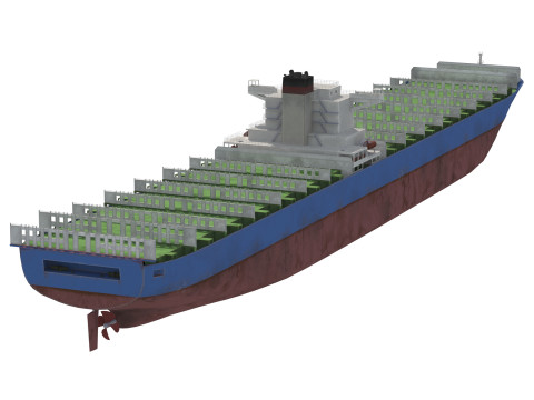 Cargo ship Low-poly AP 3D Модель