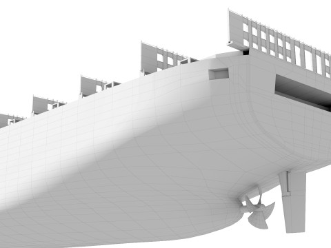 Cargo ship Low-poly AP 3D Модель