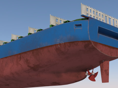 Cargo ship Low-poly AP 3D Модель