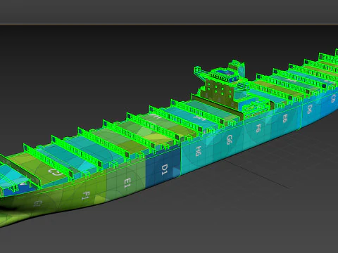 Nave mercantile AP a basso numero di poligoni Modello 3D