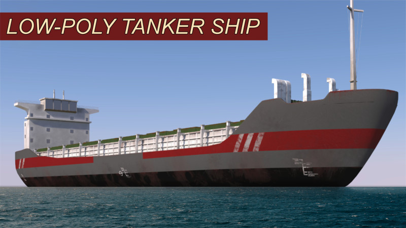 Cargo tanker ship Low-poly ap Model 3D .c4d .max .obj .3ds .fbx .stl .blend