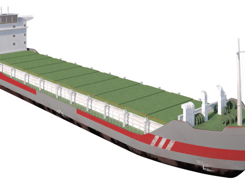 Cargo tanker ship Low-poly ap Model 3D