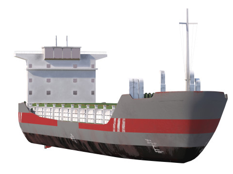 Cargo tanker ship Low-poly ap Model 3D
