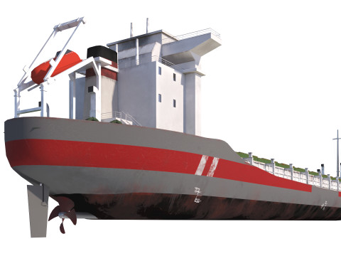 Cargo tanker ship Low-poly ap Model 3D
