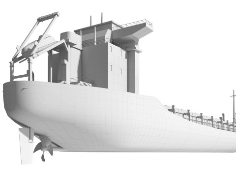 Cargo tanker ship Low-poly ap Model 3D