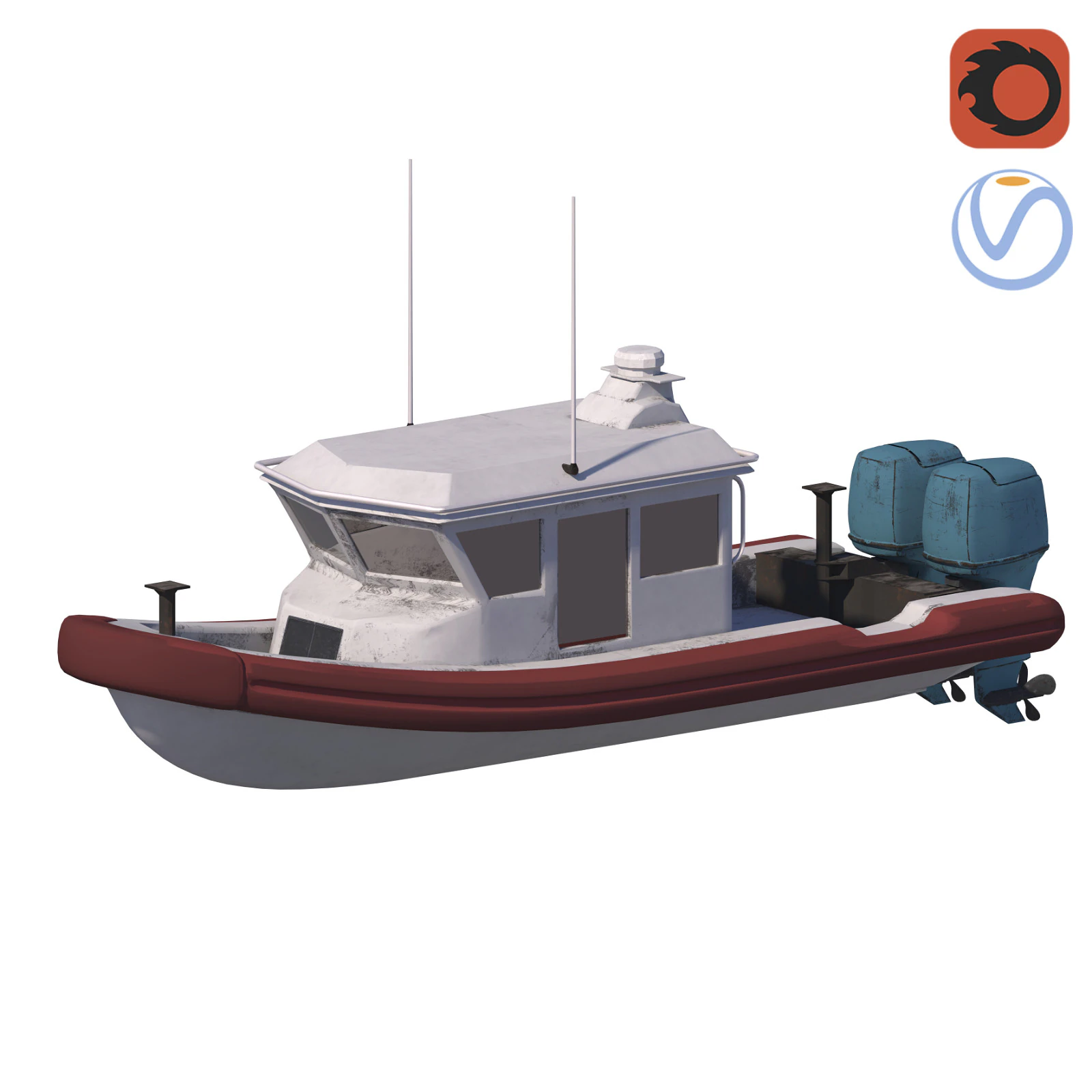 Tug Ship tugboat low poly Low-poly ap 3D Model .c4d .max .obj .3ds .fbx .stl .blend 