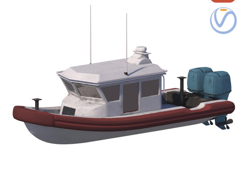 Tug Ship tugboat low poly Low-poly ap 3D Model