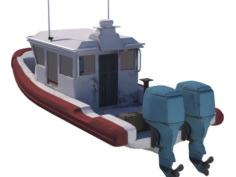 Tug Ship tugboat low poly Low-poly ap 3D Model