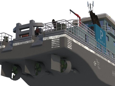 港口拖船长 3D 模型