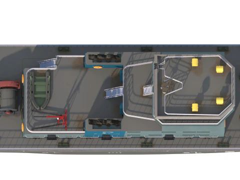 Harbor Tug boat long 3D Model
