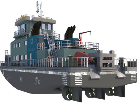 港口拖船长 3D 模型