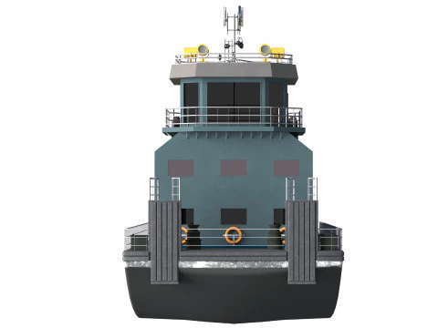 Harbor Tug boat long 3D Model