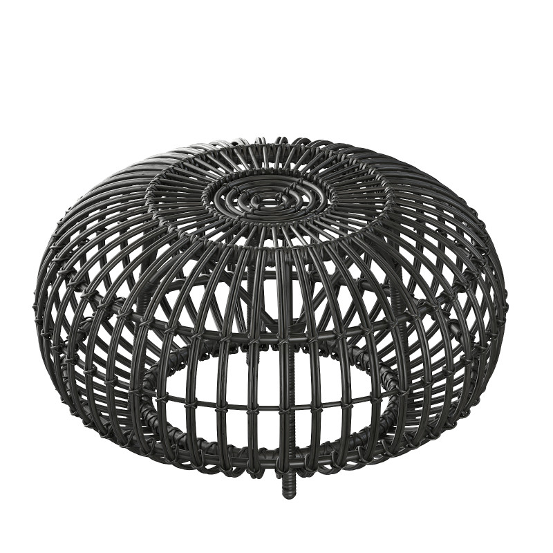 Pouf Black rotin OTTOMAN de Sika Design 3D Model .c4d .max .obj .3ds .fbx .stl .blend 
