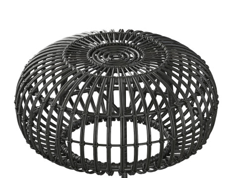 Pouf Black rotin OTTOMAN de Sika Design Modelo 3D