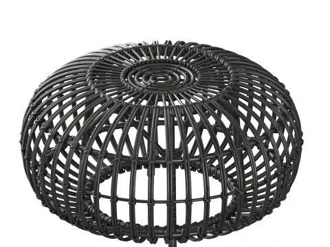 Pufe preto rotin OTTOMAN de Sika Design Modelo 3D