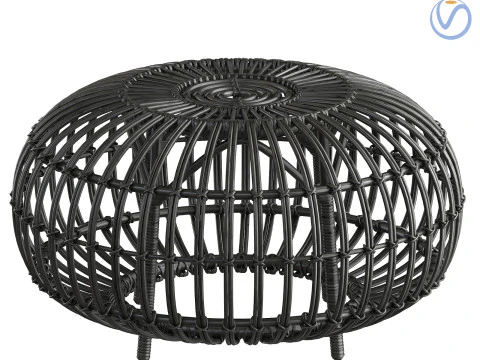 पौफ ब्लैक रोटिन ओटोमन डी सिका डिज़ाइन 3D मॉडल