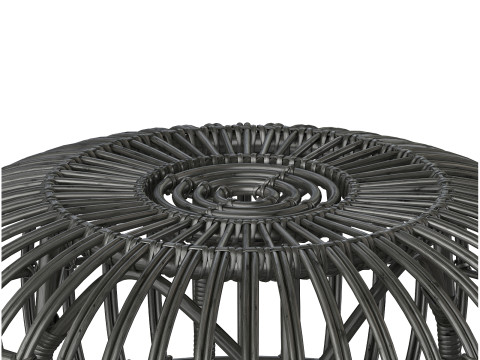 Pouf Black rotin OTTOMAN de Sika Design 3D Model