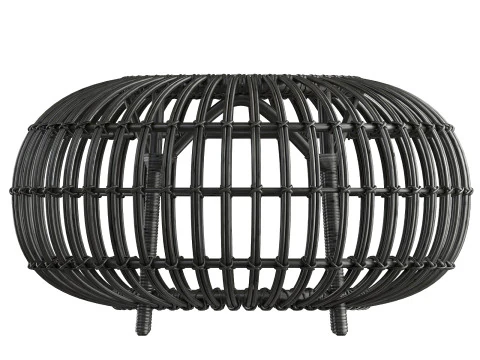 पौफ ब्लैक रोटिन ओटोमन डी सिका डिज़ाइन 3D मॉडल