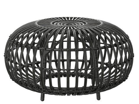 Pouf Black rotin OTTOMAN de Sika Design 3D Model