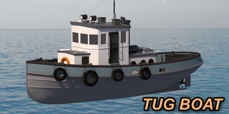 Tug boat harbor edition 3D 模型 .c4d .max .obj .3ds .fbx .stl .blend 