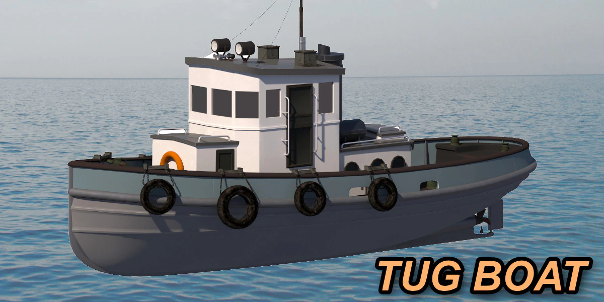 Tug boat harbor edition 3D Model .c4d .max .obj .3ds .fbx .stl .blend 