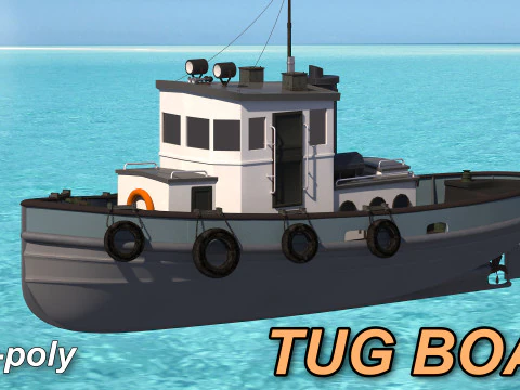Tug boat harbor edition 3D Model