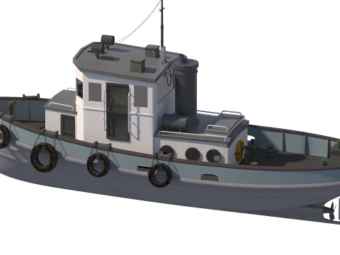 Tug boat harbor edition 3D Model