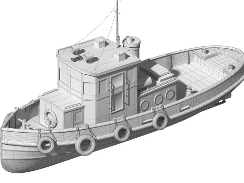 Tug boat harbor edition 3D Model