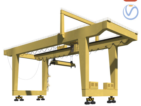 Harbor RTG Gantry crane 04 Modelo 3D