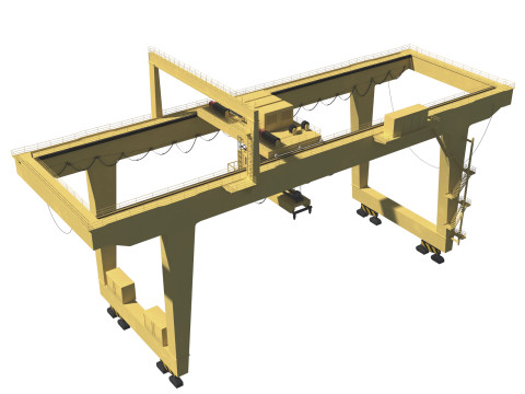 Harbor RTG Gantry crane 04 3D Model