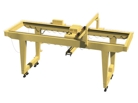 Harbor RTG Gantry crane 04 3D Model