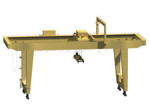 Harbor RTG Gantry crane 04 3D Model