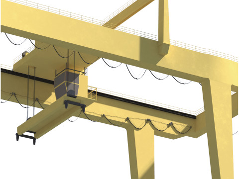 Harbor RTG Gantry crane 04 3D Model