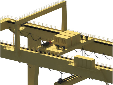 Harbor RTG Gantry crane 04 3D Model
