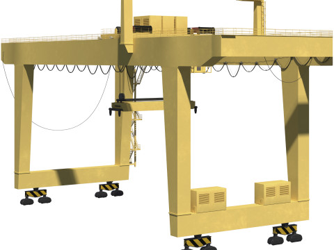 Harbor RTG Gantry crane 04 3D Model