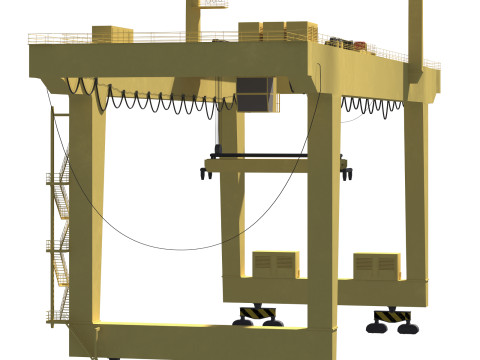 Harbor RTG Gantry crane 04 3D Model