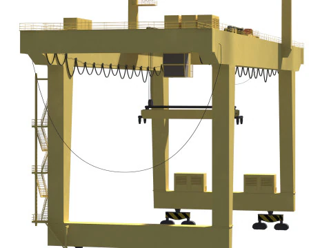 Harbor RTG Gantry crane 04 3D Model