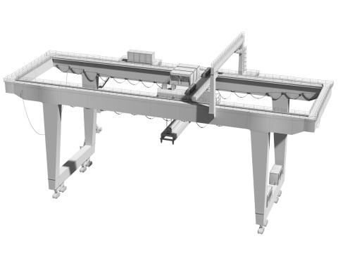 Harbor RTG Gantry crane 04 3D Model