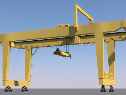Harbor RTG Gantry crane 04 3D Model
