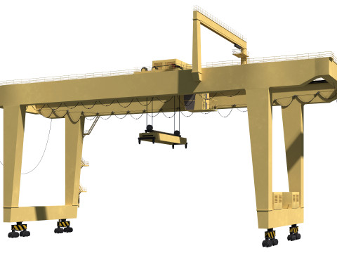 Harbor RTG Gantry crane 04 3D Model