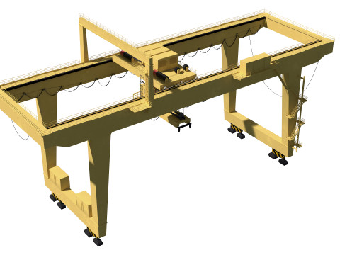 Harbor RTG Gantry crane 04 3D Model