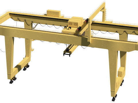 Harbor RTG Gantry crane 04 3D Model