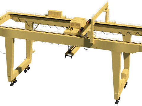 Harbor RTG Gantry crane 04 3D Model