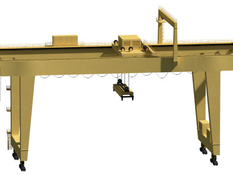 Harbor RTG Gantry crane 04 3D Model