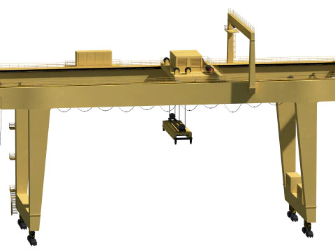Harbor RTG Gantry crane 04 3D Model