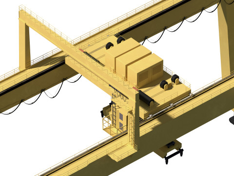 Harbor RTG Gantry crane 04 3D Model