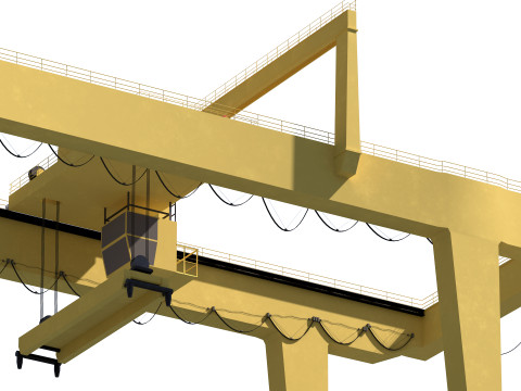 Harbor RTG Gantry crane 04 3D Model