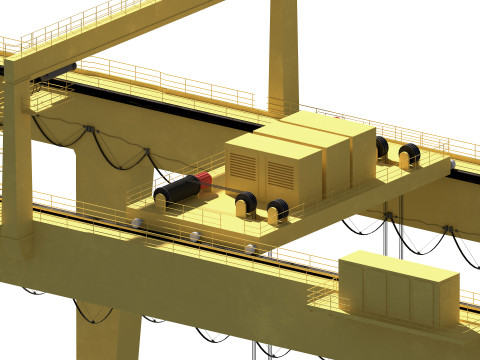 Harbor RTG Gantry crane 04 3D Model