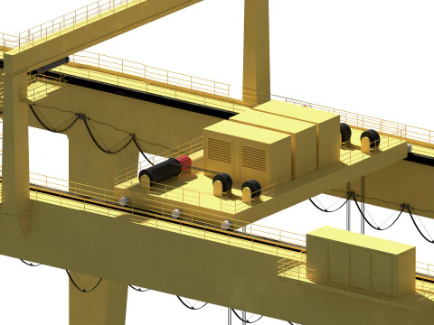 Harbor RTG Gantry crane 04 3D Model